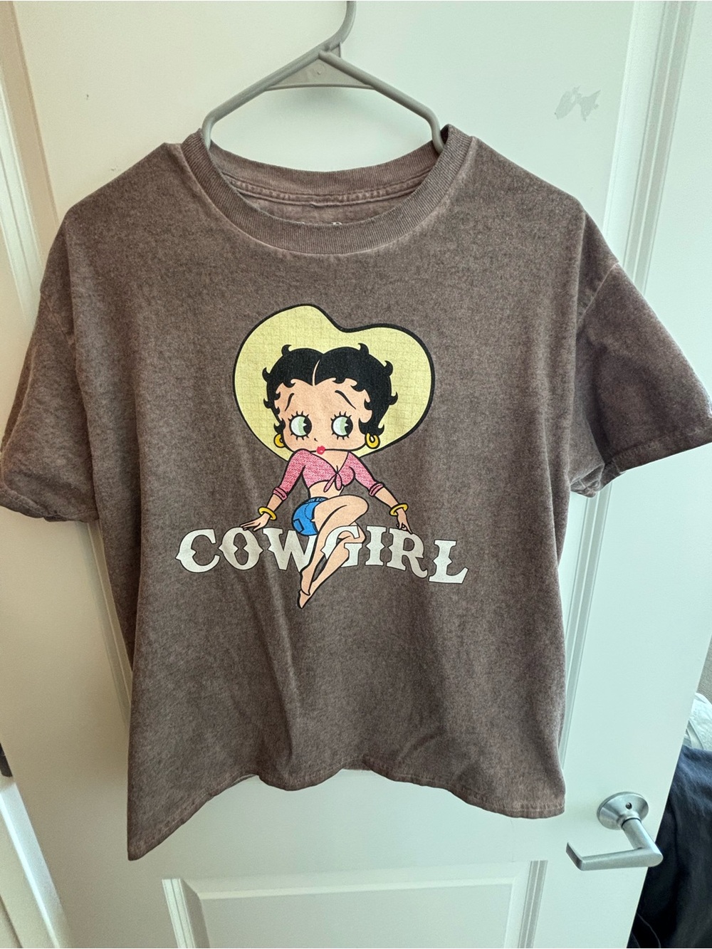 Betty Boop Cowgirl Graphic Tee - Brown